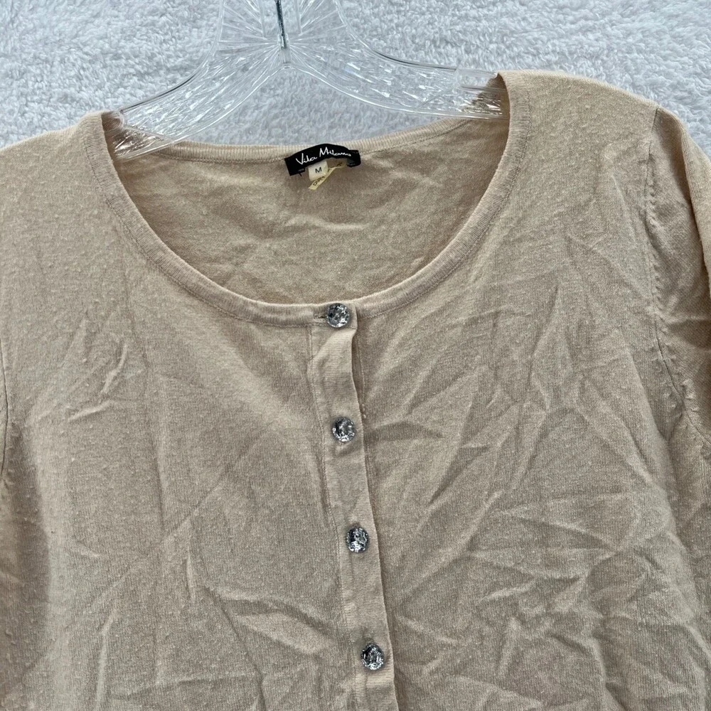 Womens Cardigan Sweater Medium Vila Milano Top‎ Long Sleeve Tight Knit Button Up